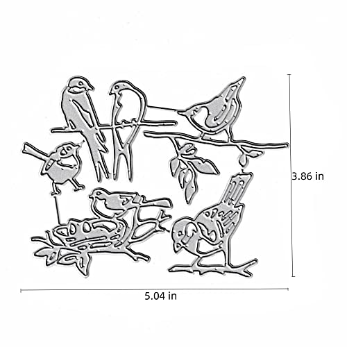 NVZBL 6pcs Birds Nest Animal Cutting Dies, Leaves Tree Branch Die Cuts Metal Embossing Stencils Template Mould for Card Scrapbooking and DIY Craft Album Paper Card Decor - Image 2