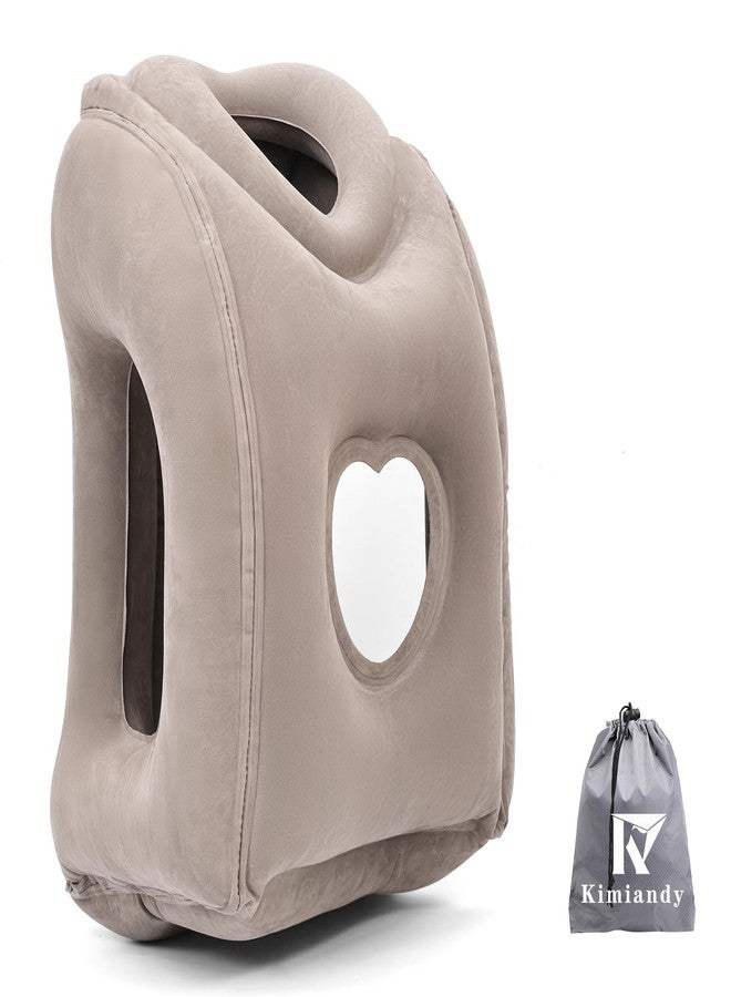 Kimiandy Upgraded Inflatable Travel Air Pillow for Sleeping to Avoid Neck and Shoulder Pain,21" H*12.6" W (Dark Grey, 21 x 12.6 x 12.6 inches) - Image 1