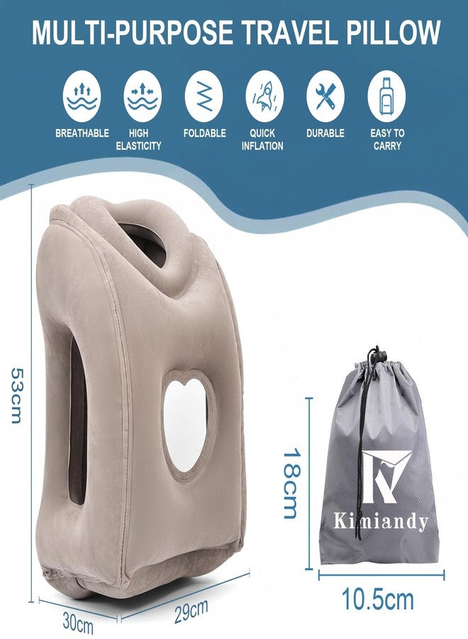 Kimiandy Upgraded Inflatable Travel Air Pillow for Sleeping to Avoid Neck and Shoulder Pain,21" H*12.6" W (Dark Grey, 21 x 12.6 x 12.6 inches) - Image 2