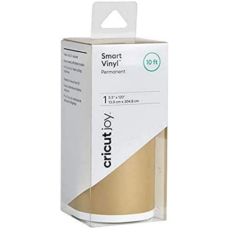 Cricut Joy Smart Permanent Vinyl Gold 10ft Roll 55 x 120 Glossy Finish Compatible with Cricut Joy Machine Matless Cutting for Long cuts 4ft Shapes 20ft Repeated cuts