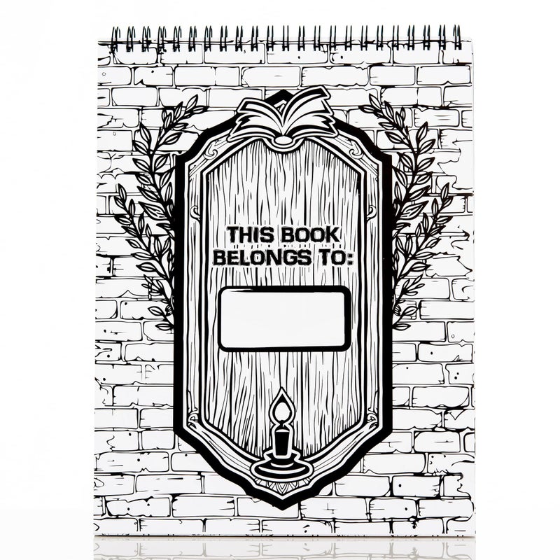 ConQuest Journals Waiting for the Night Coloring Book, Bookish-Themed Gothic-Inspired Color Pages, 30 Perforated Premium 160 gsm Paper Sheets, Top-Spiral, Durable Board-Wrapped Bookboard, 8'' x 10.5'' - Image 4