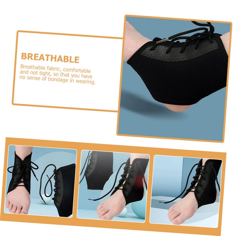 4 قطع دعامة الكاحل الأسود للكاحل الملتوي دعم وتر القدم للسيدات - Image 5