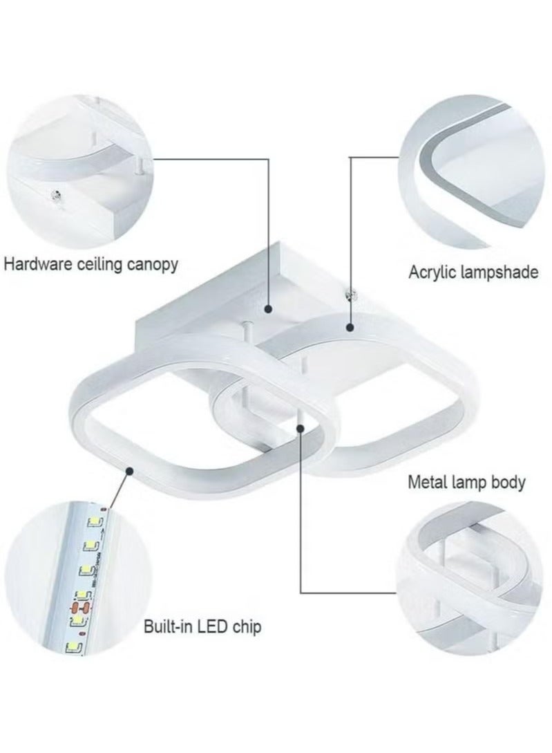 Beauenty Acrylic LED Ceiling Lamp Double Square/22W/3 Colors for Bedroom Living Room Hallway Kitchen - Image 5