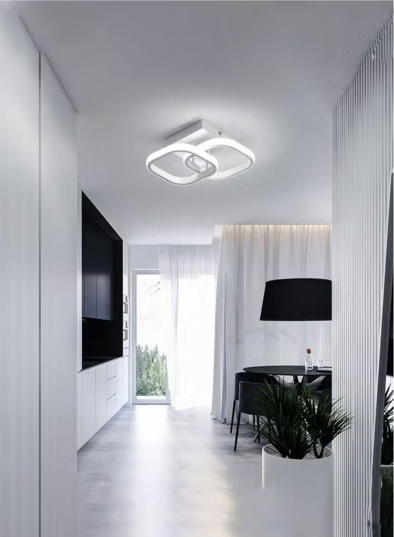 Beauenty Acrylic LED Ceiling Lamp Double Square/22W/3 Colors for Bedroom Living Room Hallway Kitchen - Image 2