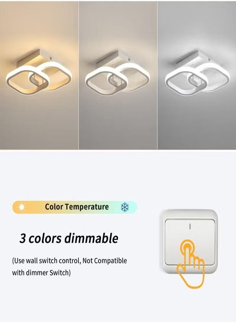 Beauenty Acrylic LED Ceiling Lamp Double Square/22W/3 Colors for Bedroom Living Room Hallway Kitchen - Image 4
