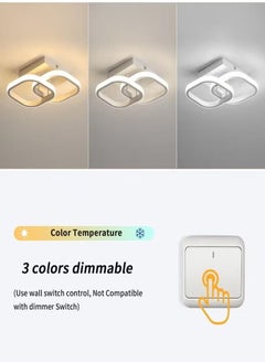 Beauenty Acrylic LED Ceiling Lamp Double Square/22W/3 Colors for Bedroom Living Room Hallway Kitchen  - Image 4