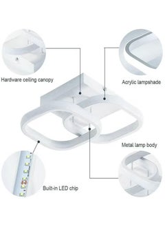 Beauenty Acrylic LED Ceiling Lamp Double Square/22W/3 Colors for Bedroom Living Room Hallway Kitchen  - Image 5