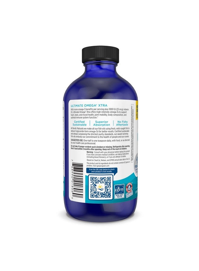 NORDIC NATURALS Nordic Naturals Ultimate Omega Xtra Liquid, Lemon Flavor - 8 oz - 3400 mg Omega-3 + 1000 IU Vitamin D3 - Omega-3 Fish Oil - EPA & DHA - Brain, Heart, Joint, & Immune Health - Non-GMO - 48 Servings  - Image 2