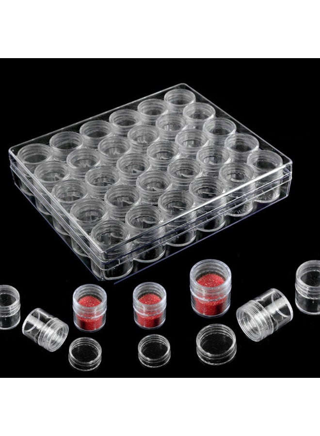 طقم حاويات تخزين الخرز البلاستيكية الشفافة مع غطاء 30 قطعة منظم خرز شبكي شفاف - Image 2