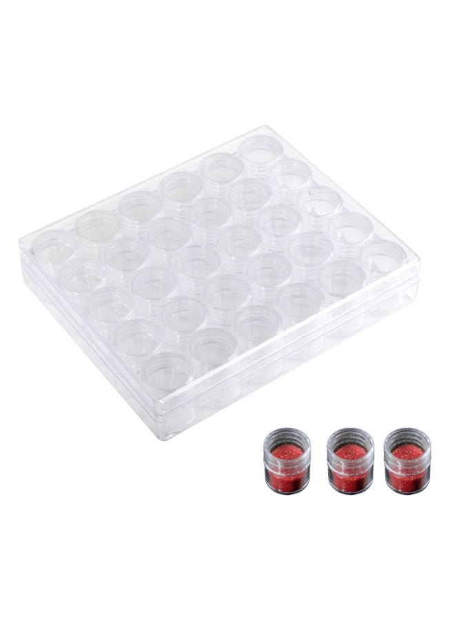 طقم حاويات تخزين الخرز البلاستيكية الشفافة مع غطاء 30 قطعة منظم خرز شبكي شفاف - Image 1