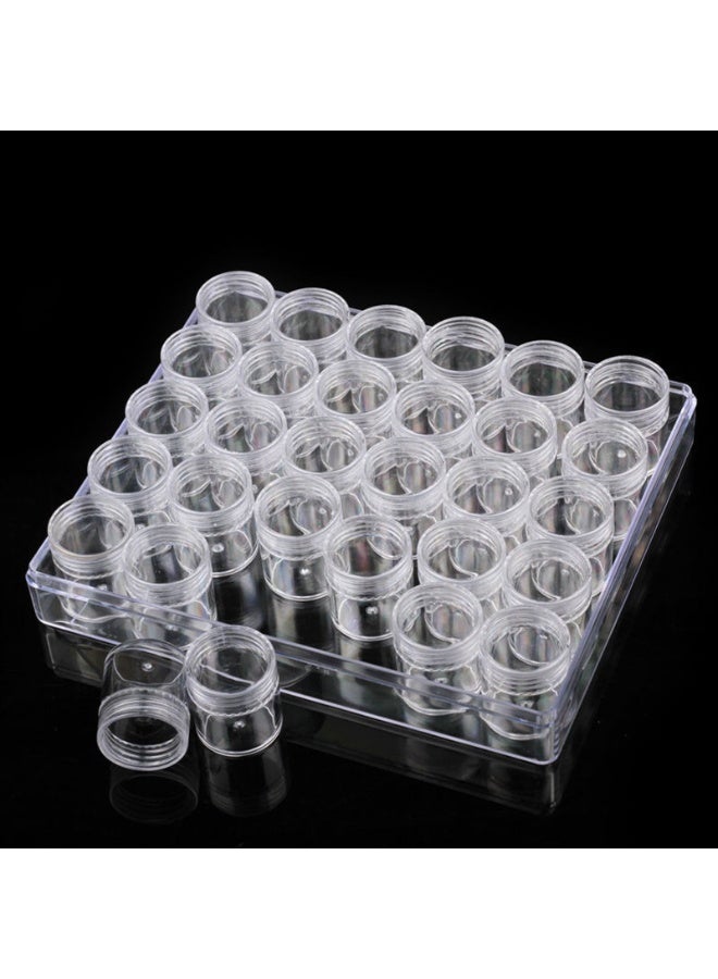 طقم حاويات تخزين الخرز البلاستيكية الشفافة مع غطاء 30 قطعة منظم خرز شبكي شفاف - Image 4