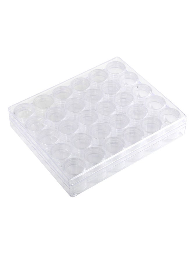 طقم حاويات تخزين الخرز البلاستيكية الشفافة مع غطاء 30 قطعة منظم خرز شبكي شفاف - Image 5