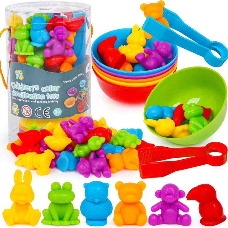 FQKIOMY Color Sorting Toys for ToddlersCounting Animals Matching Games Montessori Educational Preschol Toddler Learning Activities Sensory Traning Toys Gift for 3 Year Old Boys Girls - Image 2