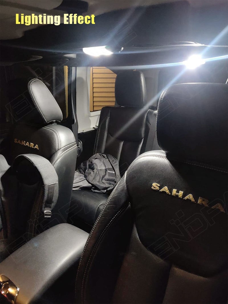 ENDPAGE 7-Pieces Wrangler Interior LED Light Kit for 2007-2018 Jeep Wrangler JK 2-Door White 6000K Interior LED Lighting Package+ License Plate Lights, Install Tool - Image 5