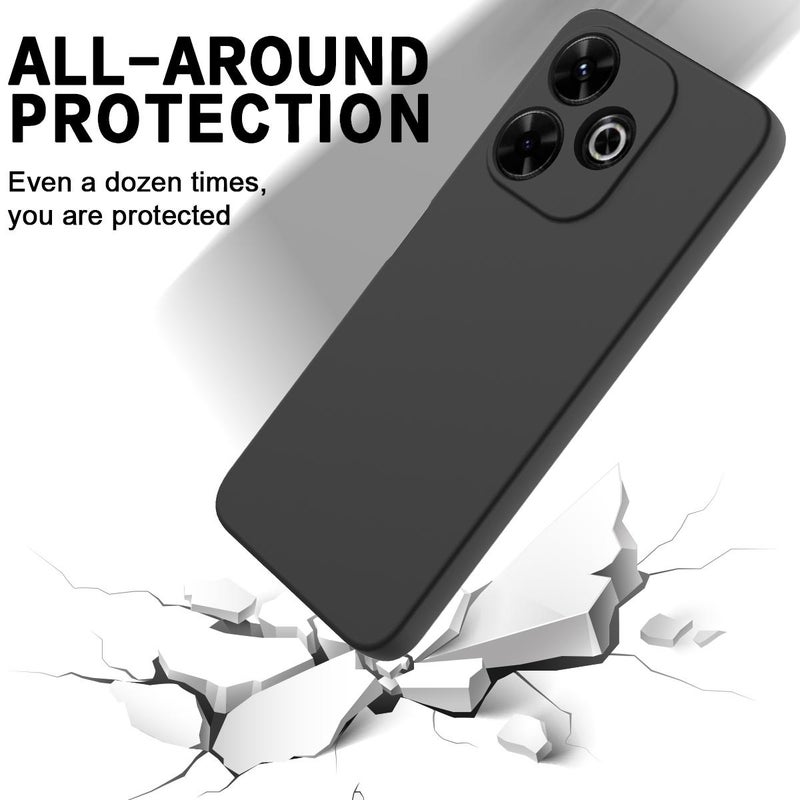 HuHa Case Cover For Redmi 13x 4G Solid Color Liquid Silicone Dropproof Full Coverage Phone Case(Black) - Image 5