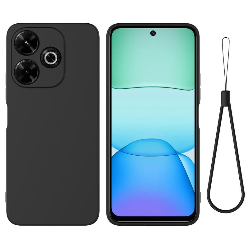 HuHa Case Cover For Redmi 13x 4G Solid Color Liquid Silicone Dropproof Full Coverage Phone Case(Black) - Image 1