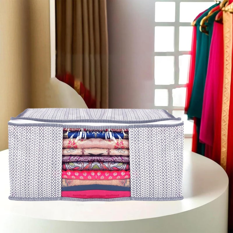 SHAPING FABRIC Non-Woven Garment Cover with Transparent Window & Double Metal Zipper - Dustproof Storage Bag for Sarees, Suits, Jackets, and Shirts - Image 1