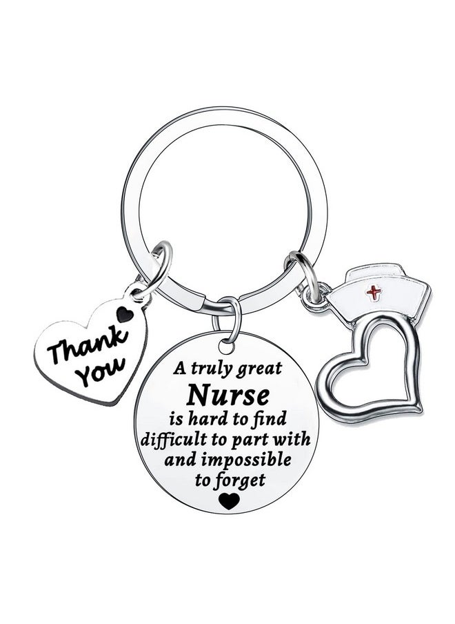 BESPMOSP - Nurse Gifts Nurse Keychain Appreciation Nurse Keyring Thank You Presents A Truly Great Nurse Is Hard To Find Keychain(Nurse) - Image 1