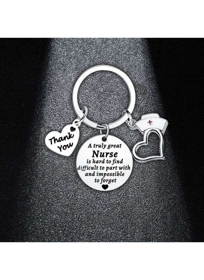 BESPMOSP - Nurse Gifts Nurse Keychain Appreciation Nurse Keyring Thank You Presents A Truly Great Nurse Is Hard To Find Keychain(Nurse) - Image 1