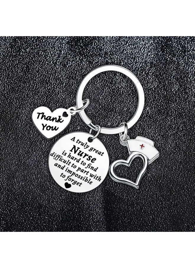 BESPMOSP - Nurse Gifts Nurse Keychain Appreciation Nurse Keyring Thank You Presents A Truly Great Nurse Is Hard To Find Keychain(Nurse) - Image 1