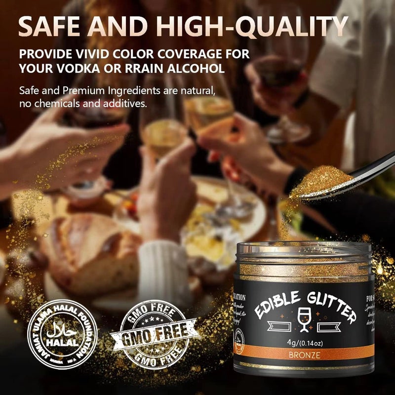 Edible Glitter 10 Colors Set - Non-Toxic Sprinkles for Drinks, Cakes, and Baking - Image 4