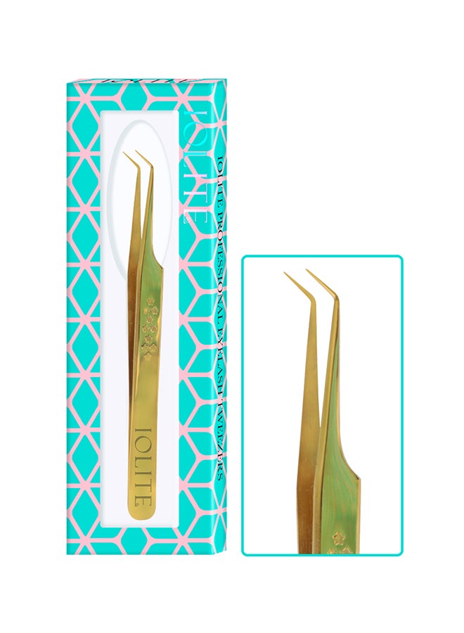 IOLITE Lash Tweezers Professional Stainless Steel Curved Precision Tweezer for Eyelash Extensions, Volume Lashes, Electronics, Laboratory Work, Jewelry-Making,Crafting,Soldering, 2D-3D False Lashes, Nail Art - Image 2