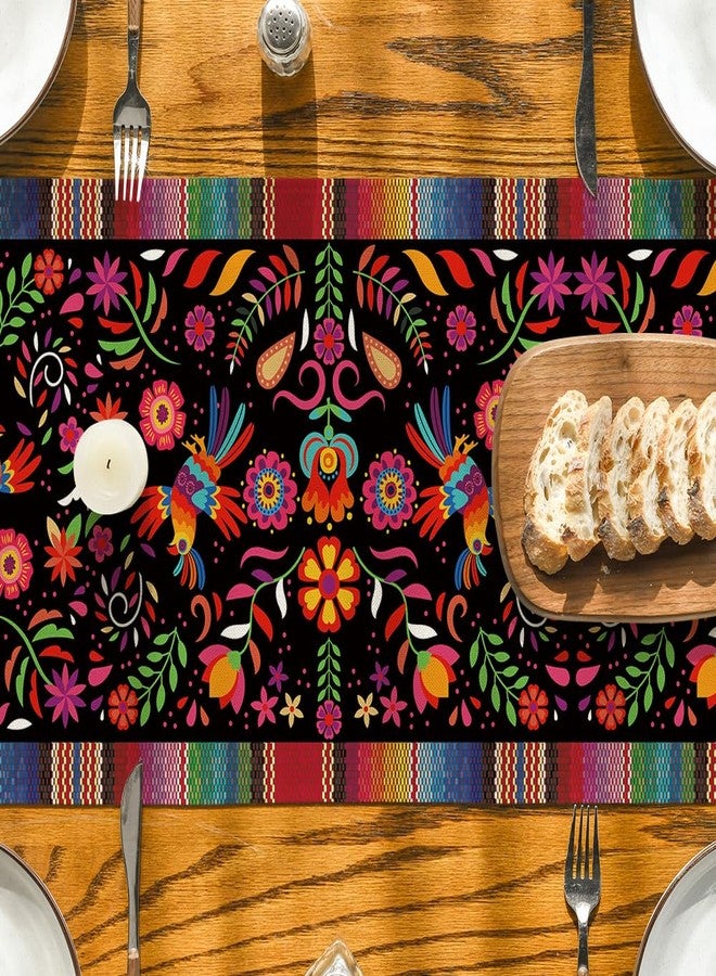أرتويد مود مفرش طاولة بتصميم طائر من Artoid Mode، مستوحى من يوم الموتى، بنمط Serape المكسيكي، مناسب لحفلات سينكو دي مايو، لتزيين طاولة الطعام والمطبخ، مقاس 13 × 72 بوصة. - Image 3