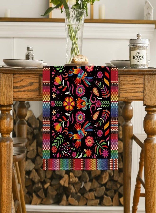 أرتويد مود مفرش طاولة بتصميم طائر من Artoid Mode، مستوحى من يوم الموتى، بنمط Serape المكسيكي، مناسب لحفلات سينكو دي مايو، لتزيين طاولة الطعام والمطبخ، مقاس 13 × 72 بوصة. - Image 2
