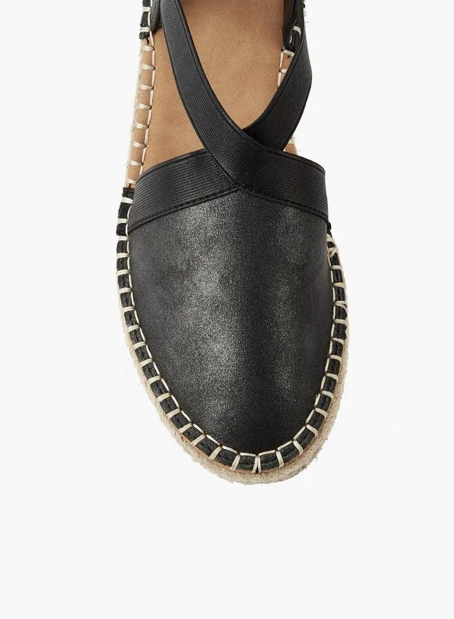 Peppermint Black Women Wedge Heel Slingback Espadrilles for Women | Best Price UAE