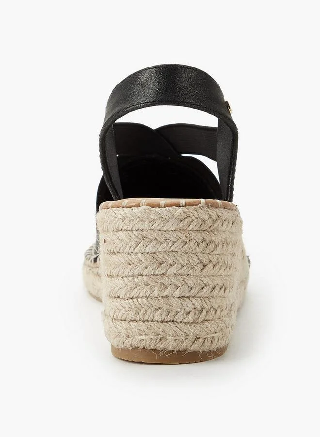 Peppermint Black Women Wedge Heel Slingback Espadrilles for Women | Best Price UAE