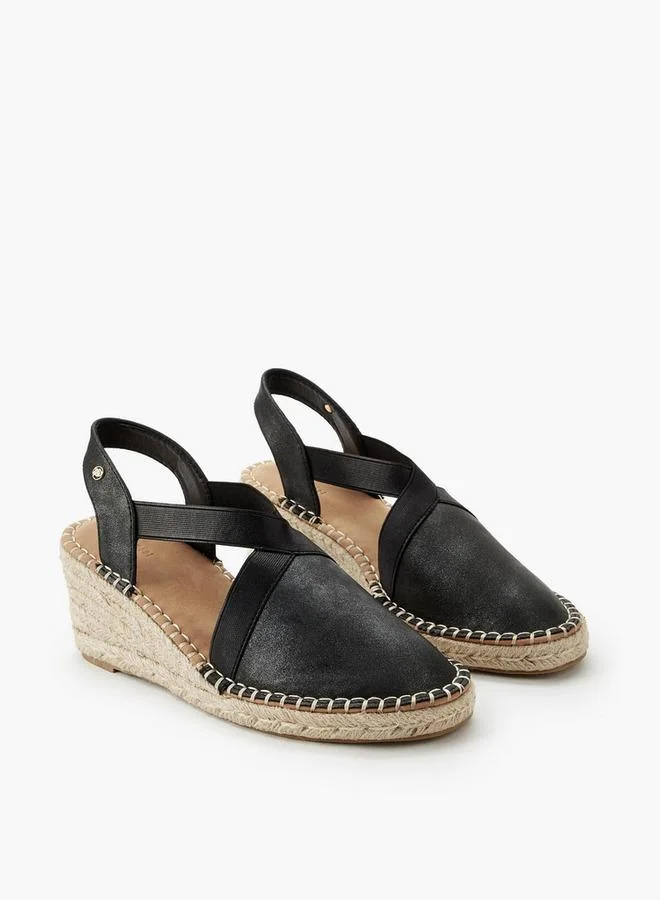 Peppermint Black Women Wedge Heel Slingback Espadrilles for Women | Best Price UAE