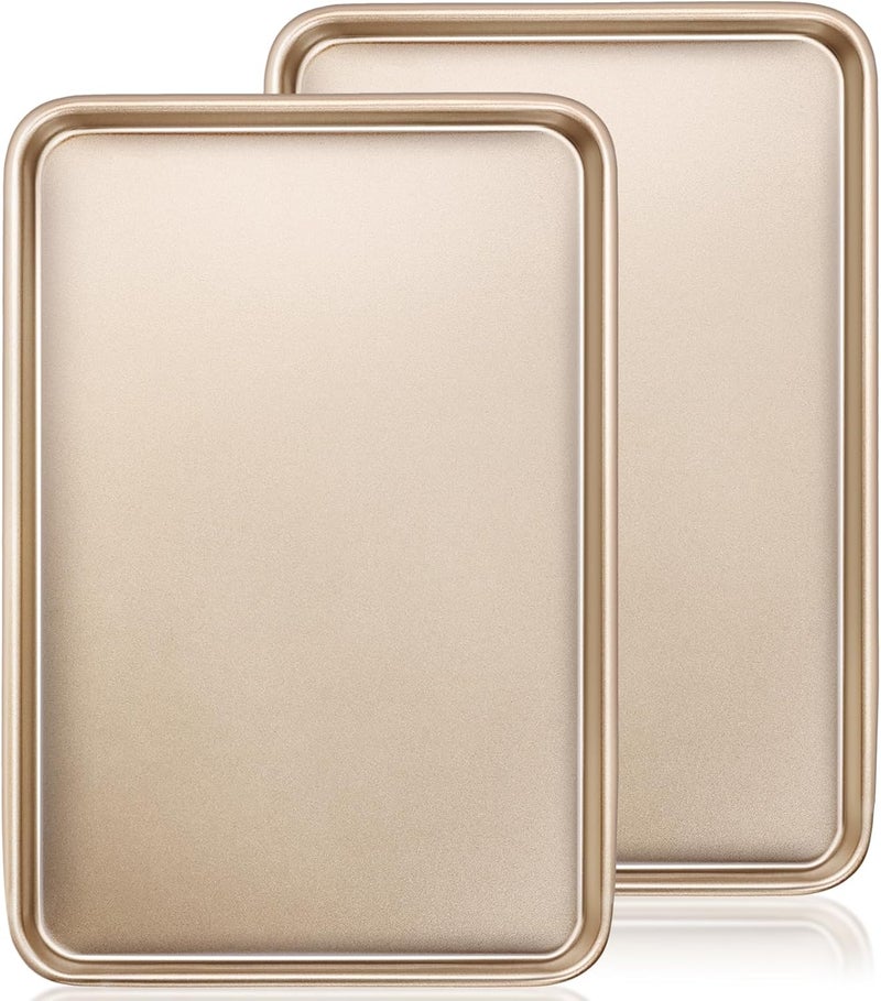 Wildone Baking Sheet Pan Set of 2, Commercial Cookie Sheets for Baking, Nonstick Carbon Steel Jelly Roll Pan Oven Tray 15x10 Inch, Heavy Duty & Easy Clean - Image 1