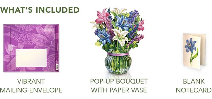 Freshcut Paper Pop Up Cards, Dear Dahlia, 12 Inch Life Sized Forever Flower Bouquet 3D Popup Greeting Card, Birthday Cards, Thank You Card, Blank Notecard & Envelope - Image 4