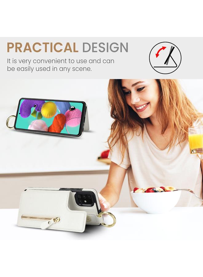 S-TOP Case For Samsung Galaxy A51 4G Litchi Texture Zipper Double Buckle Card Bag Phone Case - Image 4