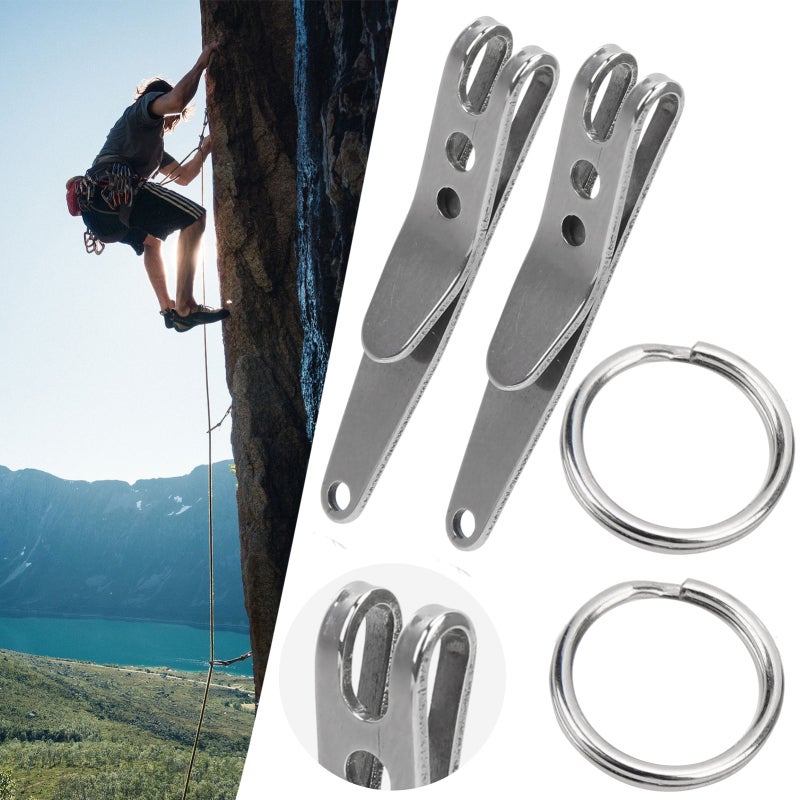 Stainless Steel Belt Clip: Durable Flexible Construction - Multi-Purpose Pocket Clip for Outdoor Use, Key Holder & Tool Organization - Image 5
