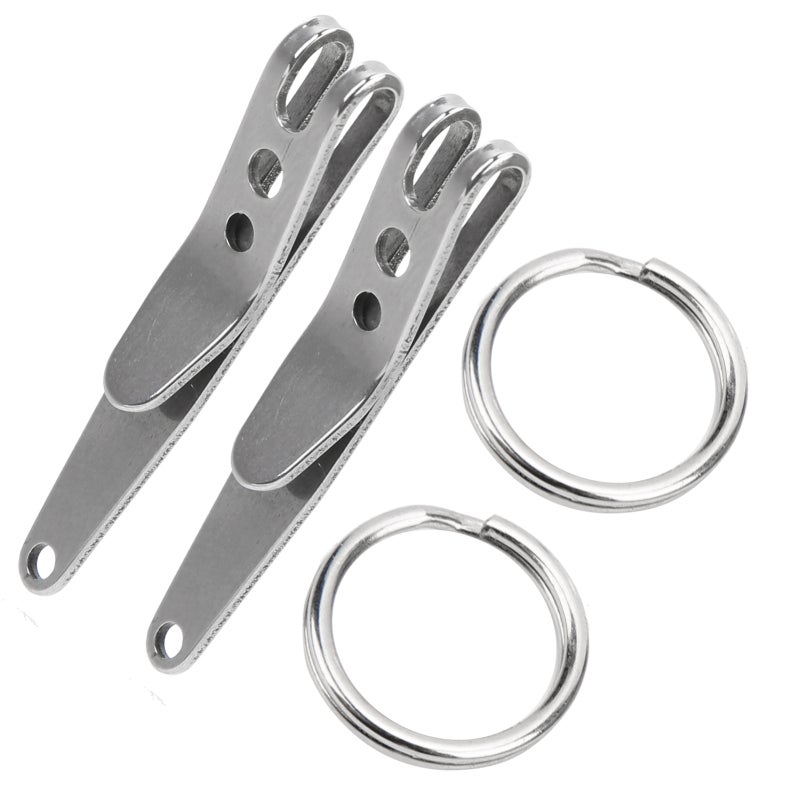 Stainless Steel Belt Clip: Durable Flexible Construction - Multi-Purpose Pocket Clip for Outdoor Use, Key Holder & Tool Organization - Image 2