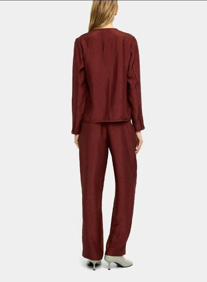 PARFOIS Red Trousers with crinkled effect for Women | Best Price UAE