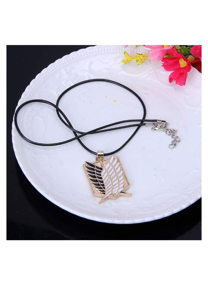 Zchiko ZCHIKO Anime Attack on Titan Cartoon Survey Corps Logo Wings of Liberty Pendant Necklaces - Gold  - Image 4