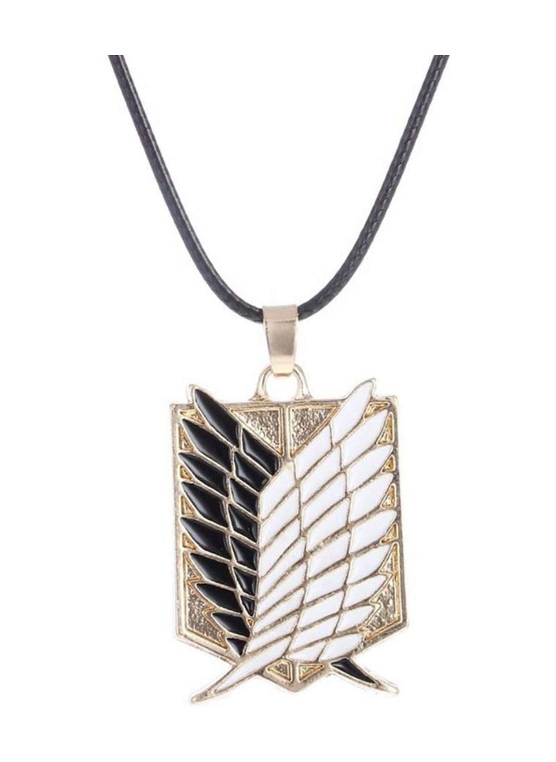 Zchiko ZCHIKO Anime Attack on Titan Cartoon Survey Corps Logo Wings of Liberty Pendant Necklaces - Gold  - Image 1