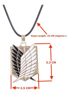 Zchiko ZCHIKO Anime Attack on Titan Cartoon Survey Corps Logo Wings of Liberty Pendant Necklaces - Gold  - Image 5