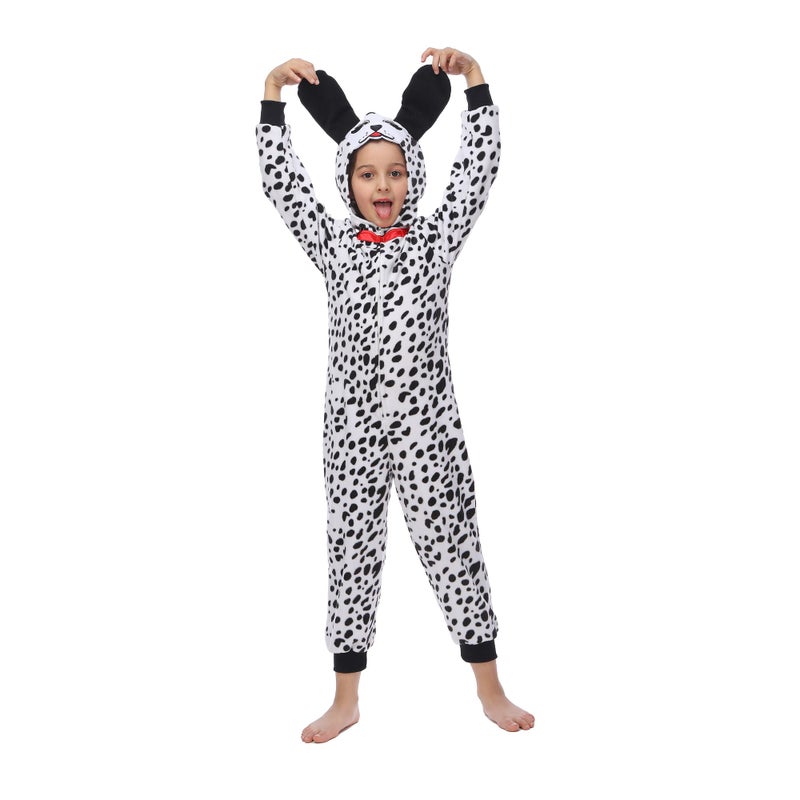 Sincere Party Dalmatians Onesie Costume for KidsMade of Fleece Spotted Dog Onesie Dress Up M68 - Image 2