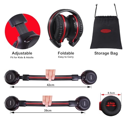 SIMOLIO 2 Pack of Wireless Car Headphones, 2 Channel IR Wireless Headphones for Kids, Not Bluetooth, in Car DVD Headsets with Storage Bag for Vehicle Universal Rear Entertainment System - Image 4