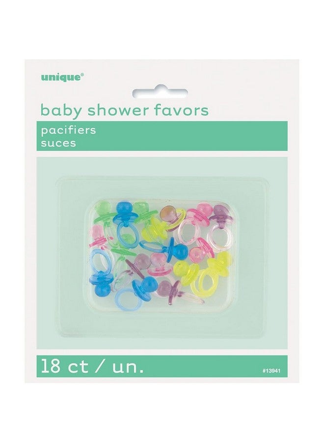 Unique Assorted Color Mini Plastic Pacifier Favors - 1", 18 Count - Perfect for Baby Showers and Parties - Image 2