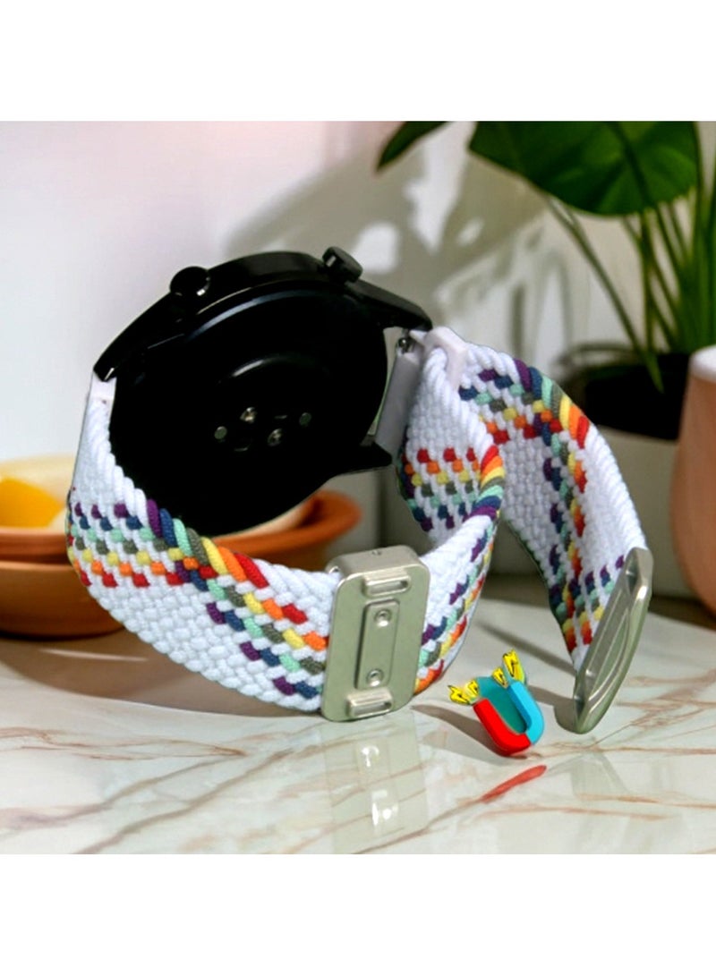 Youque Adjustable Magnetic Nylon Wristband Strap for Apple Watch Series 11 46mm Series 10 46mm Black Comfortable Everyday Wear - Image 4