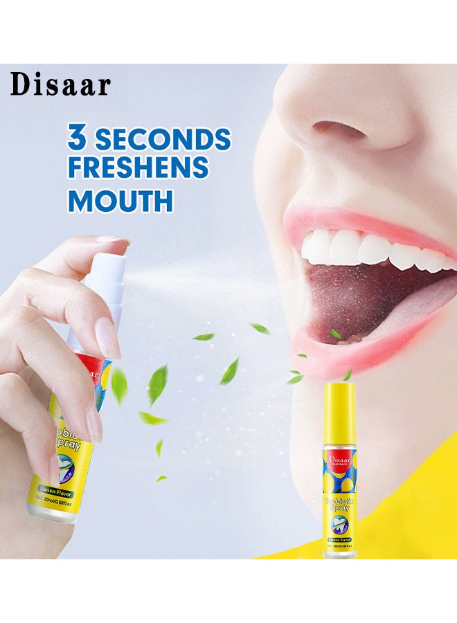 ديسار بروبيوتيك نضارة بخاخ التنفس ، بخاخ الفم الطازج المتعدد 20 مل ، علاج رائحة الفم الكريهة للبالغين ، معطر الفم بنكهة الليمون ، بخاخ الفم الفعال ، بخاخ معطر التنفس ، بخاخ العناية بالفم ، العناية الصحية بالفم - Image 2