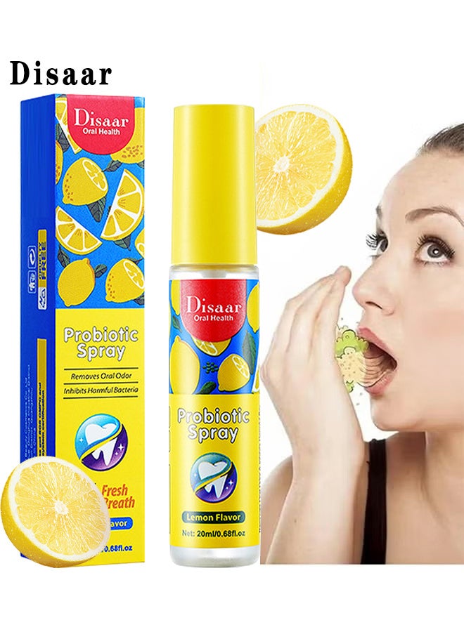 ديسار بروبيوتيك نضارة بخاخ التنفس ، بخاخ الفم الطازج المتعدد 20 مل ، علاج رائحة الفم الكريهة للبالغين ، معطر الفم بنكهة الليمون ، بخاخ الفم الفعال ، بخاخ معطر التنفس ، بخاخ العناية بالفم ، العناية الصحية بالفم - Image 1
