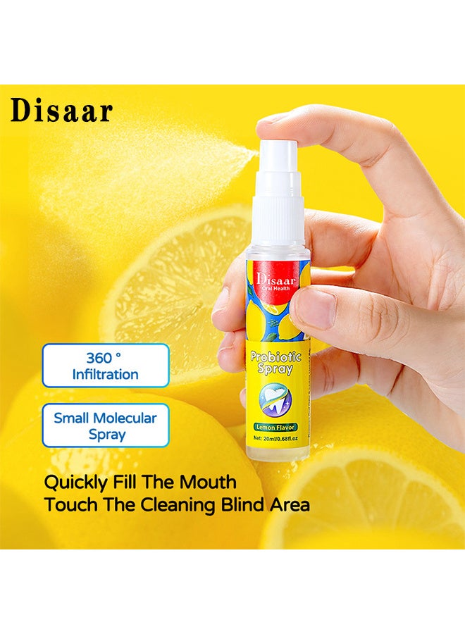 ديسار بروبيوتيك نضارة بخاخ التنفس ، بخاخ الفم الطازج المتعدد 20 مل ، علاج رائحة الفم الكريهة للبالغين ، معطر الفم بنكهة الليمون ، بخاخ الفم الفعال ، بخاخ معطر التنفس ، بخاخ العناية بالفم ، العناية الصحية بالفم - Image 4