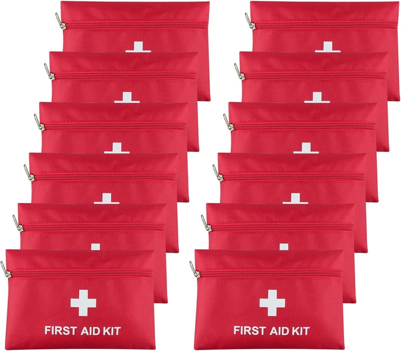 AOUTACC 12 Pack First Aid Empty Bag, Travel Empty First Aid Kit Pouch for Emergency at Home, Office, Car, Outdoors, Boat, Camping, Hiking(Bag Only)
