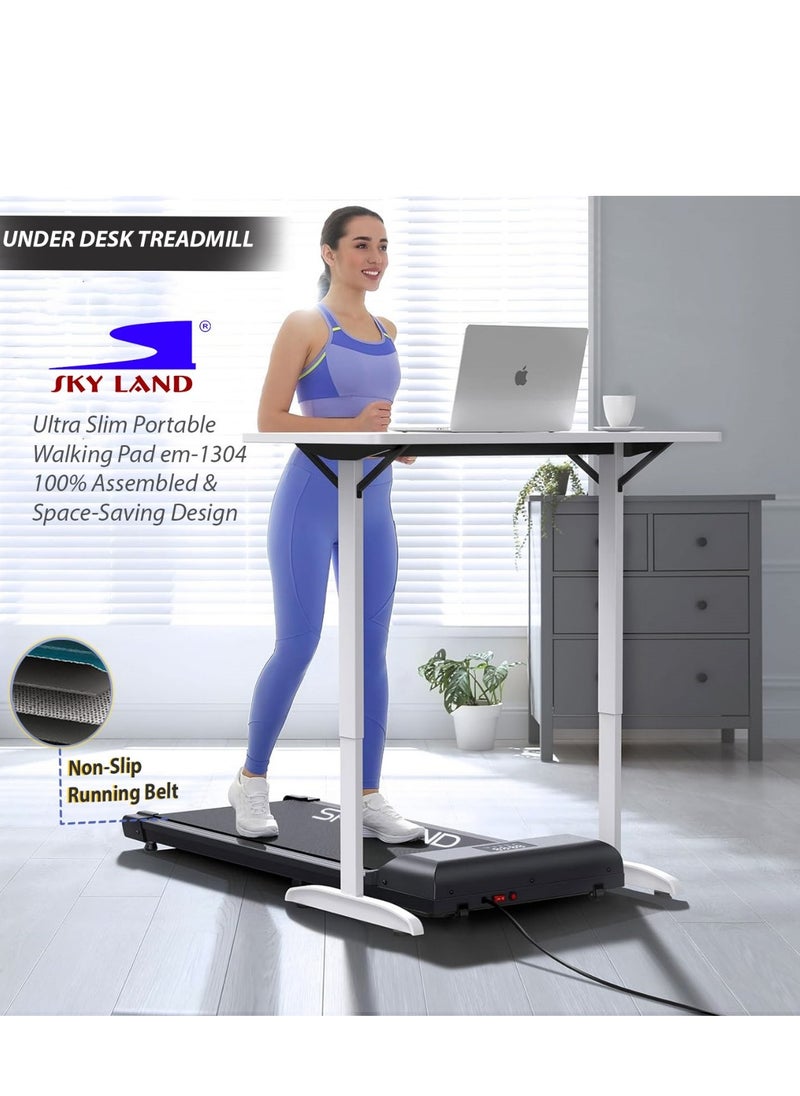 Sky Land - Walking Pad, Ultra Slim Under Desk Treadmill, Quiet 2HP Motor, Portable Running Machine for Home & Office Use, LED Display, Remote Control, Shock Absorption, Space-Saving Design - Image 1