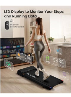 Sky Land Walking Pad, Ultra Slim Under Desk Treadmill, Quiet 2HP Motor, Portable Running Machine for Home & Office Use, LED Display, Remote Control, Shock Absorption, Space-Saving Design  - Image 3